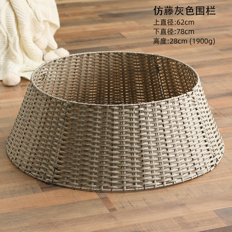 Nuevo árbol de Navidad transfronterizo base valla tejida a mano canasta ins falda minimalista árbol de Navidad pie de decoración