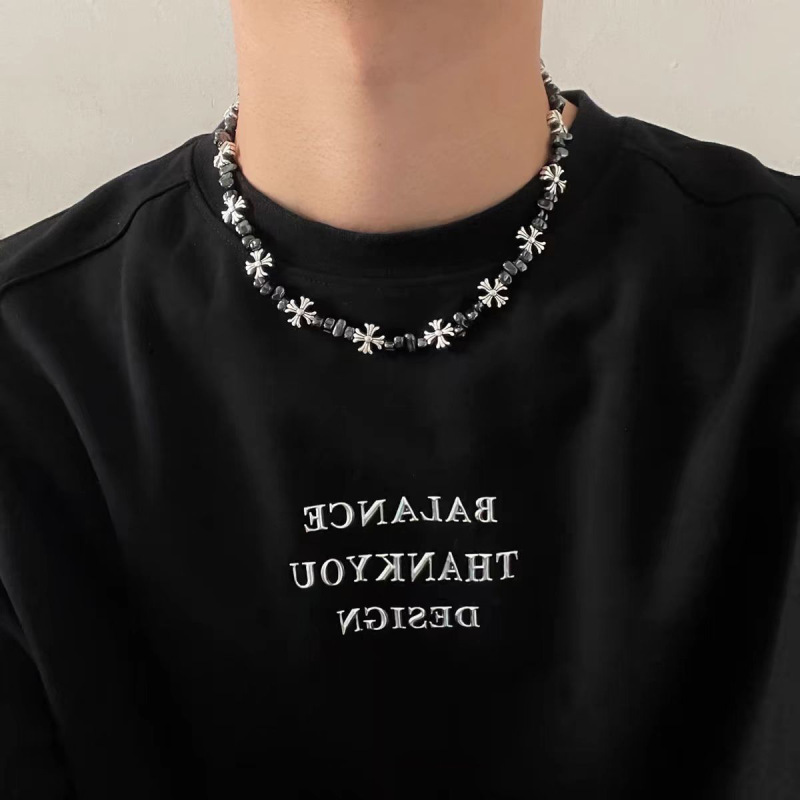 Cross Flower Trendy Brand Men's Clavicle Chain Women's Niche Design Sweatshirt Necklace Rap Hip-Hop Style Hiphop Sweater Chain Cross Flower Trendy Brand Men's Clavicle Chain Women's Niche Design Sweatshirt Necklace Rap Hip-Hop Style Hiphop Sweater Chain