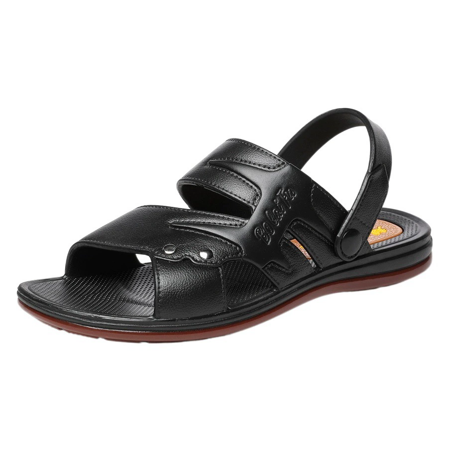 Мужские сандалии с сухожилой подошвой, летняя Нескользящая пляжная обувь с мягким дном, 2023 Новые повседневные уличные сандалии двойного назначения