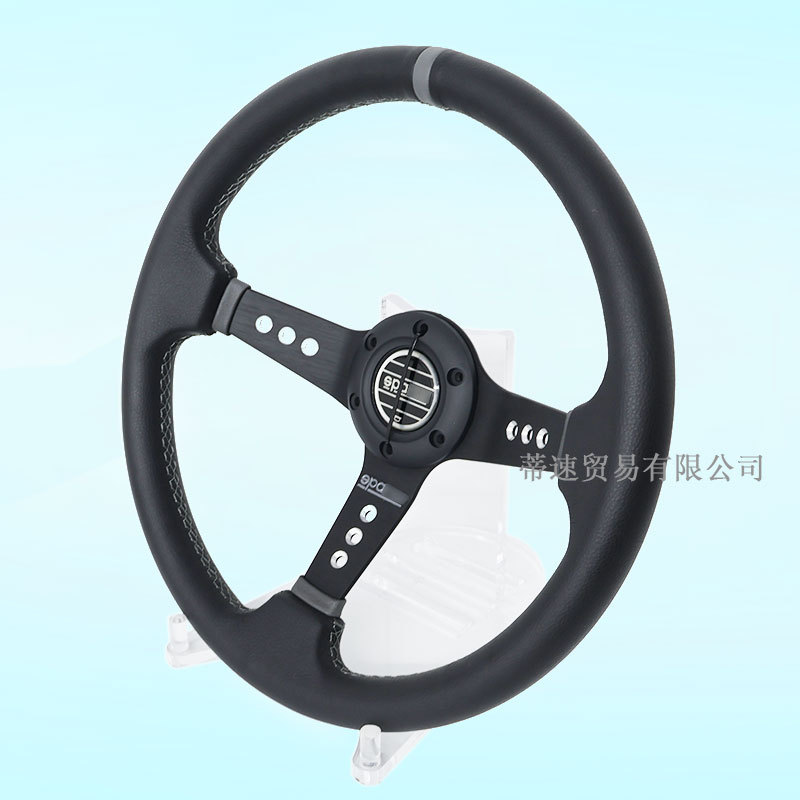 Cross-Border Hotline Car Modification Quick-Release Steering Wheel 14inch Concave Leather Nubuck Racing Steering Wheel