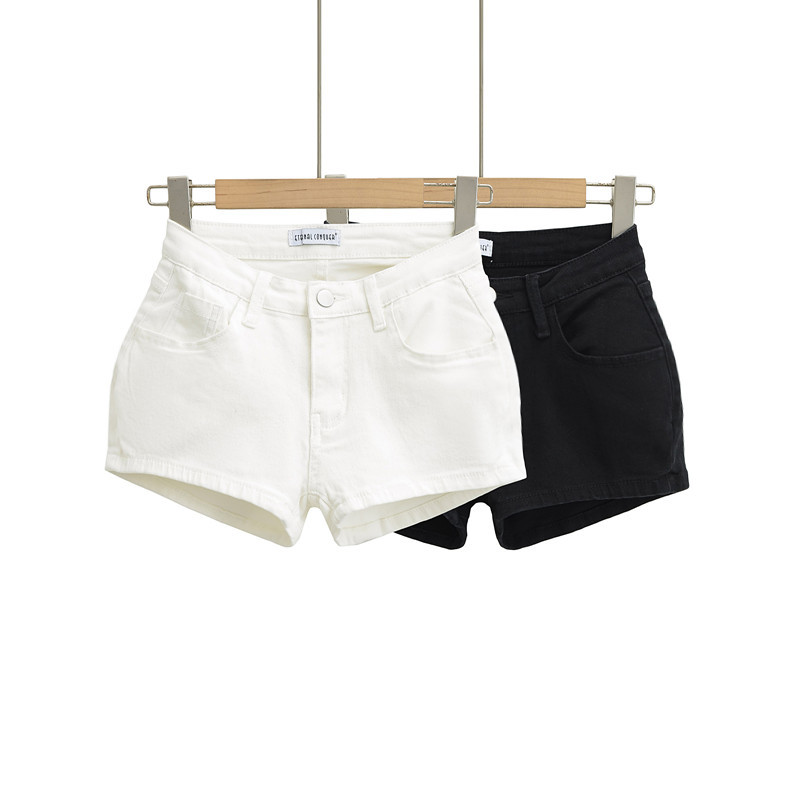 여성을위한 마이크로 탄성 데님 반바지 2025 새로운 여름 슬림 핫 소녀 a 라인 작은 엉덩이 리프팅 슈퍼 짧은 핫 바지 도매