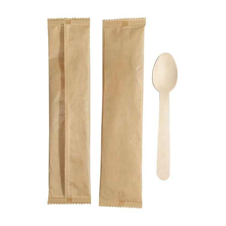 160 Juego de vajilla desechable de comida occidental degradable Juego de servilletas de madera con cuchillo, tenedor y cuchara Vajilla para llevar