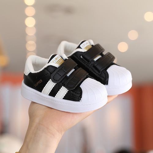 Spring and Autumn Children's Board Sneakers, White Soft Sole Learning Shoes for Boys, Sports Shoes for Girls, Baby Shoes, Shell Toe Infant Shoes