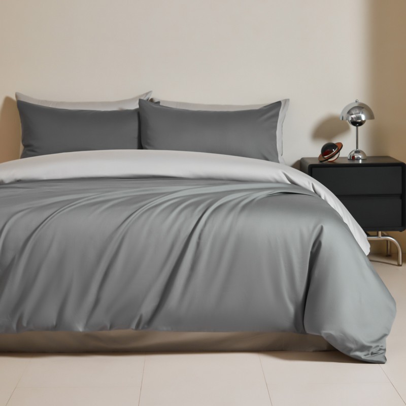 Luxurious Cotton Four-piece Sateen Bedding Set Solid Colour_voghion.com