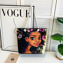包女2025新款帆布包印花单肩大容量购物跨境托特包女bags手提包女