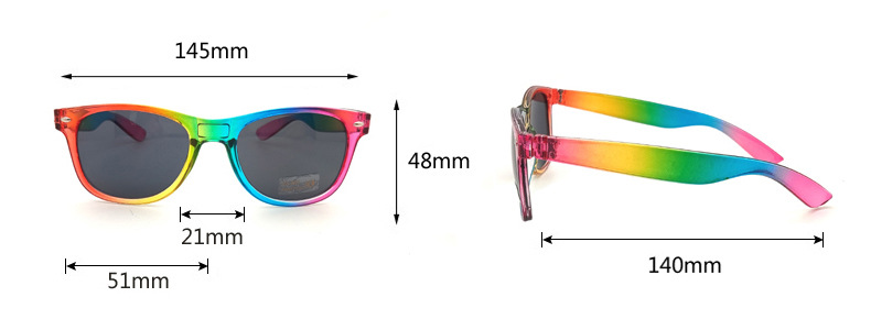 Retro Rainbow Pc Square Full Frame Women's Sunglasses display picture 1