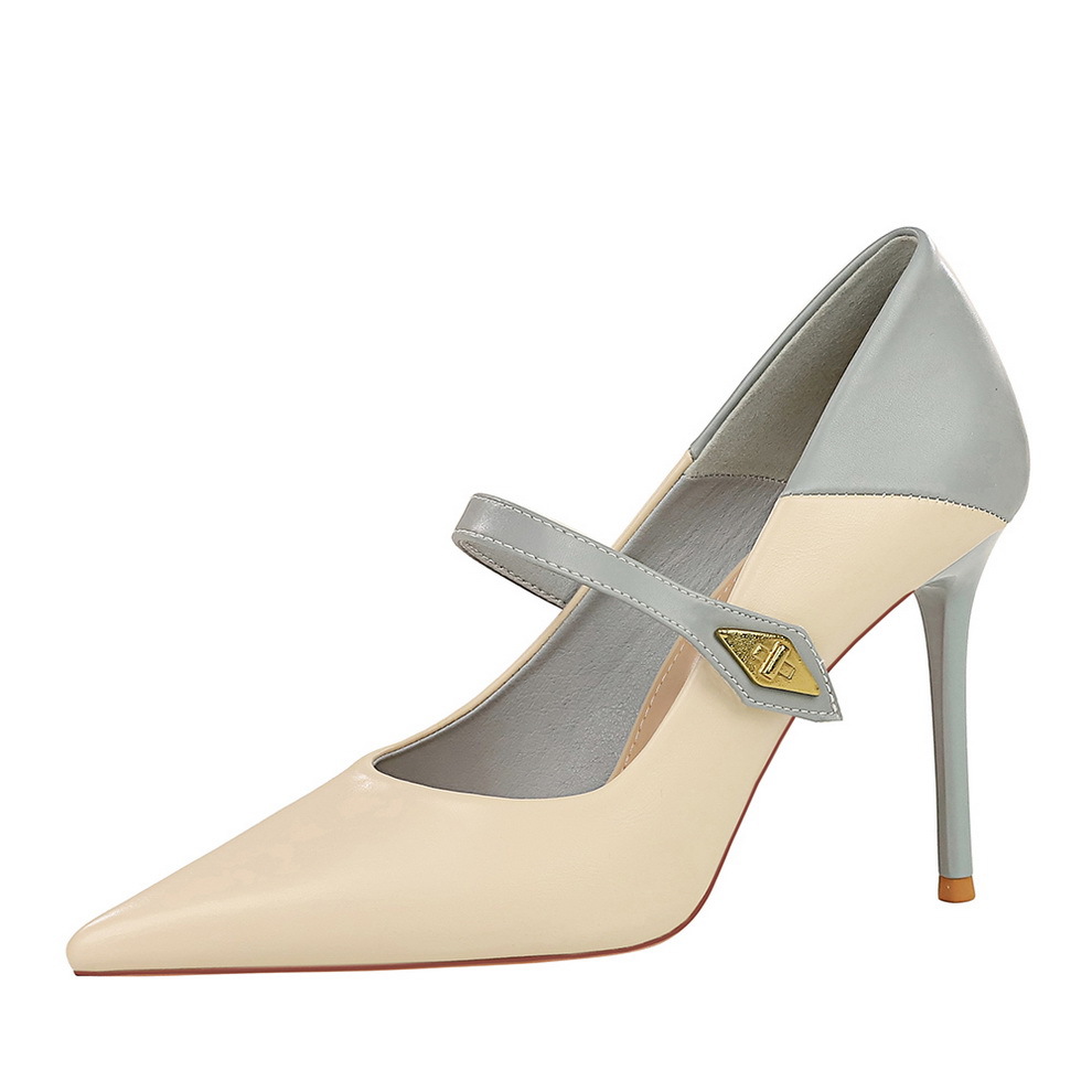9816-3 European And American Style Retro One-Strap High Heels Thin Heel Shallow Mouth Pointed Toe Single Niche High-End_vogvips.com