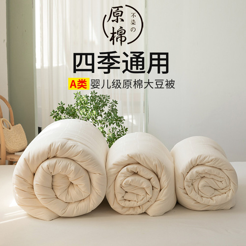 Maternal and infant grade A cotton jacquard soy fiber quilt raw cotton quilt core thickened winter quilt summer quilt spring and autumn student quilt