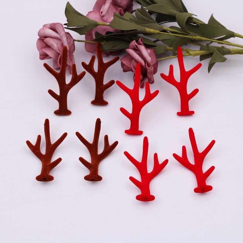 diy flocking dragon horn antler accessories plush headdress christmas antler hairpin decoration christmas antler accessories wholesale