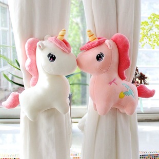 Creative Couple Unicorn Cartoon Doll Curtain Buckle Fabric Strap Korean Style Rope Children's Room Decoration Pair Cute