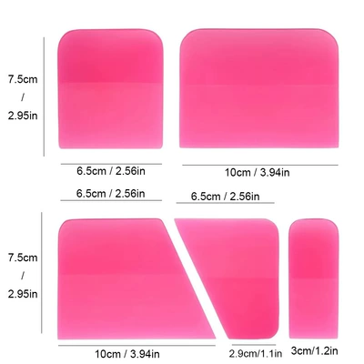 Car film tool invisible car clothing scraper TPU film scraper transparent film construction water scraping suit tool (Car cleaning tools) - cygtz-05-pink-five-piece-set
