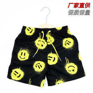 Cross-Border Boys' Trendy Beach Shorts with Fun Expression Print Loose Shorts Children's Seaside Swimming Casual Pants