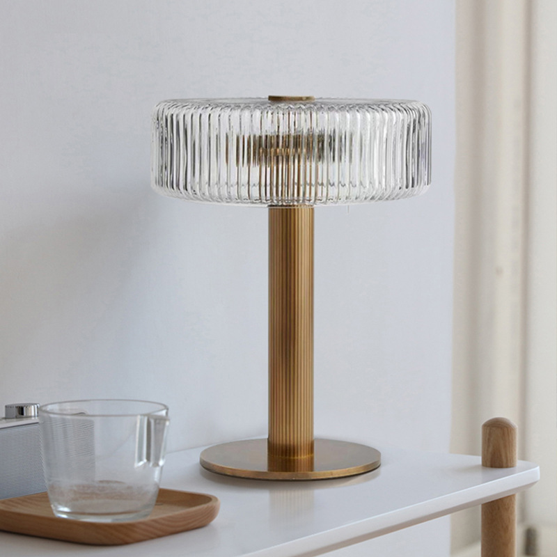 Luz de lujo postmoderna lámpara de mesa de vidrio diseñador nórdico minimalista sala de estar sala de estudio modelo casa decoración lámpara de cabecera de cama image 4