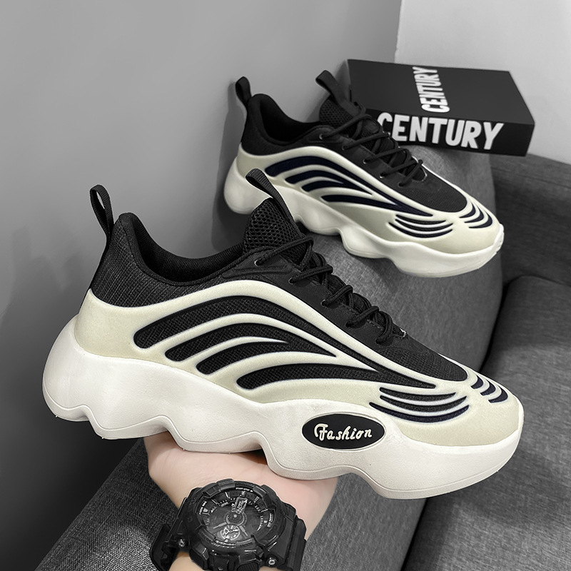 Cross-border men's shoes, new thick-soled dad shoes, fashionable lightweight casual shoes, heightening student running shoes, trendy sports shoes