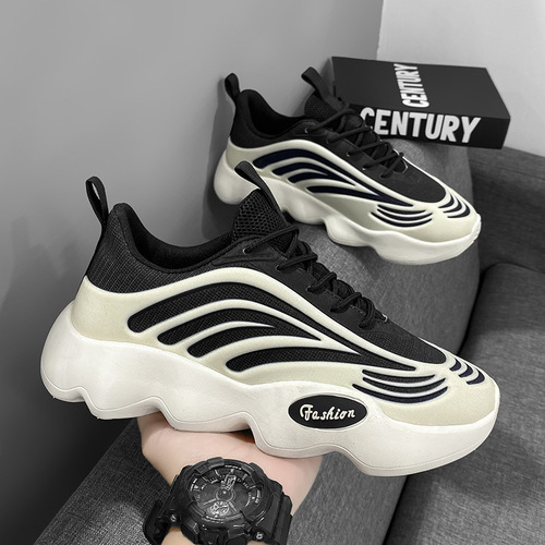 Cross-border men's shoes, new thick-soled dad shoes, fashionable lightweight casual shoes, heightening student running shoes, trendy sports shoes