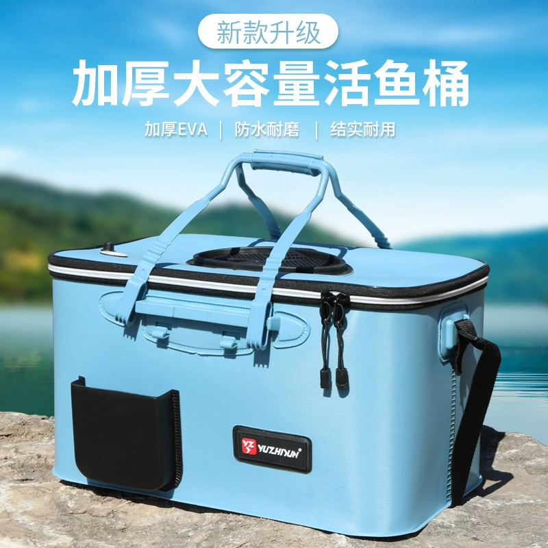 Складное ведро для рыбы утолщенный портативный ремешок двусторонняя сумка для защиты рыбы ведро для культуры рыбы Рыболовная Сумка EVA рыболовное ведро
