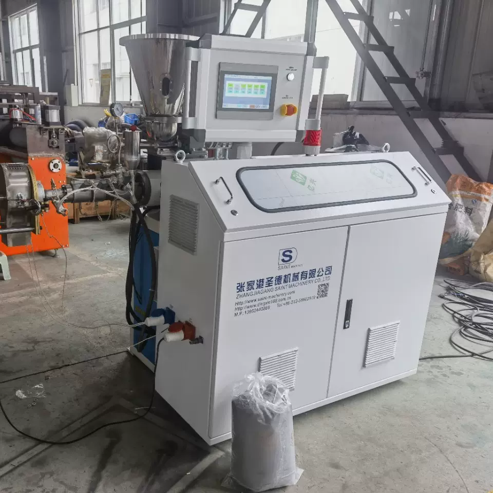 SJZ20/40锥形双螺杆PE管材生产线挤出机塑料设备pvc实验造粒机