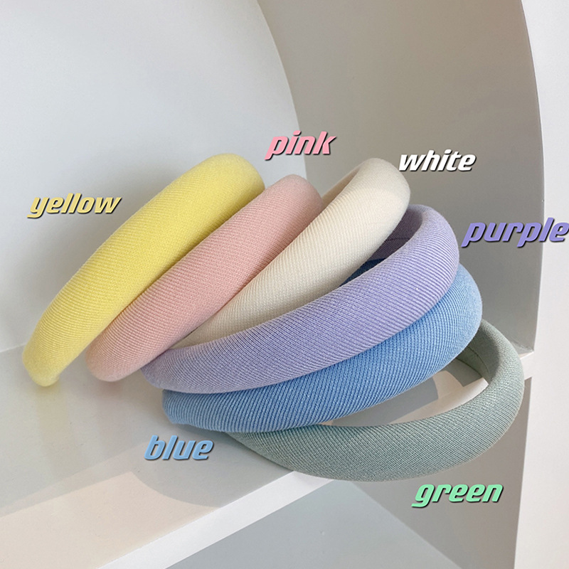 Korean Candy Color Wide-brimmed Sponge Headband Wholesale Nihaojewelry display picture 1