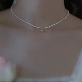 日韩简约choker 天然仿珍珠颈链 女气质网红设计感ins潮流小众