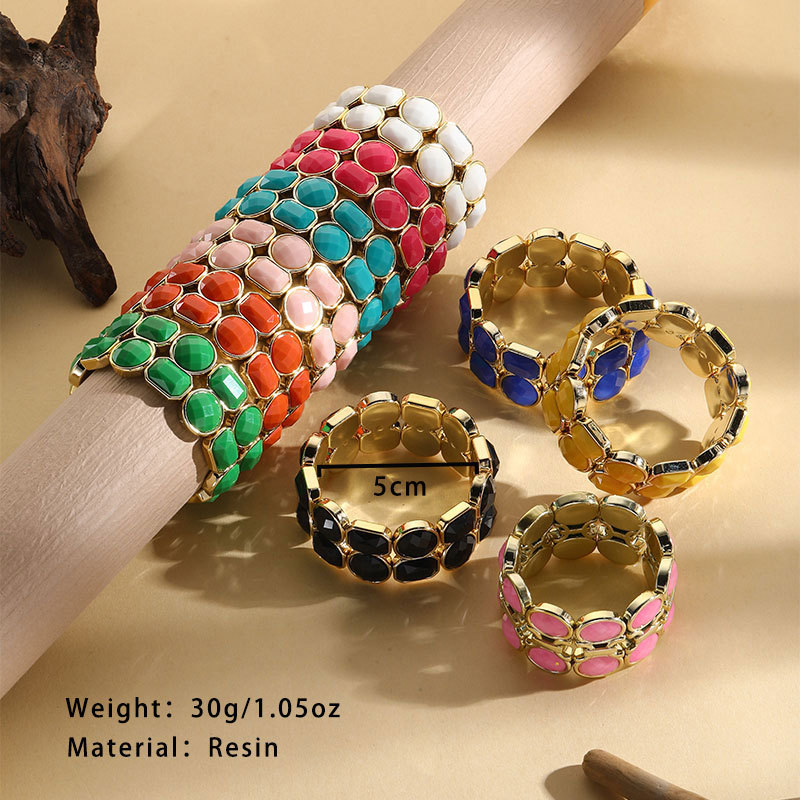 33g Weight Bracelets Classification CCB Chain Material 1 Piece Quantity Holiday, Daily, Selfie Occasion CCB Material Solid Color Pattern Women's Gender Asymmetrical Design Simple Style Style Simple Style Solid Color CCB  Beaded Bracelets Wholesale 无