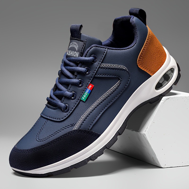 Large Size Men's Shoes Spring and Autumn New Waterproof Leather Lightweight and Comfortable Thick-Soled Casual Shoes Outdoor Sports Running Work Shoes