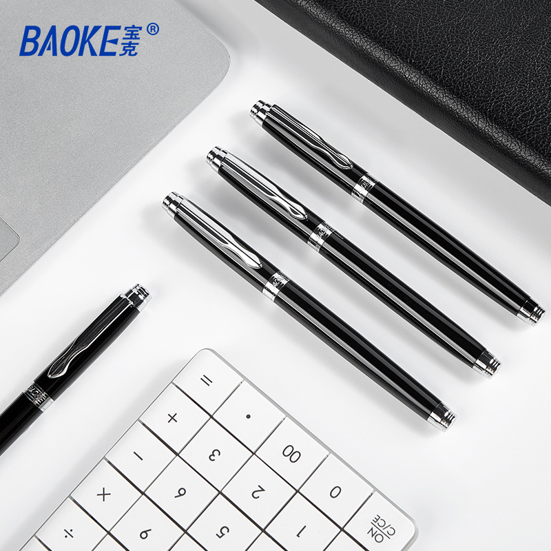 Baoke Metal Neutral Writing Pen Replaceable Refill Business High Color Value Office Signature Pen Baozhu Pen Wholesale