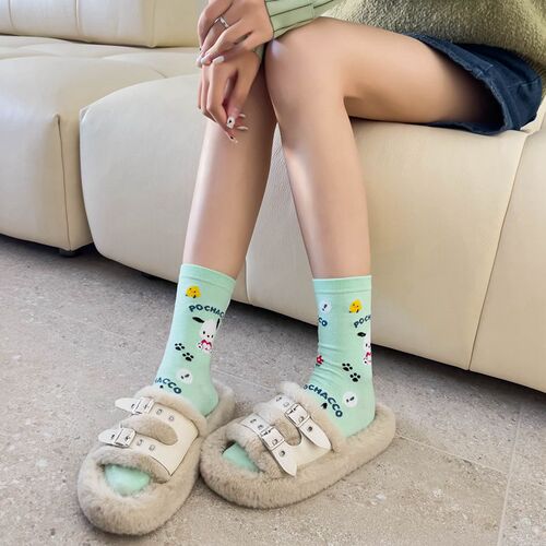 Japanese cartoon socks for women, combed cotton mid-calf socks for women, small handkerchief cute puppy casual socks, one piece drop shipping