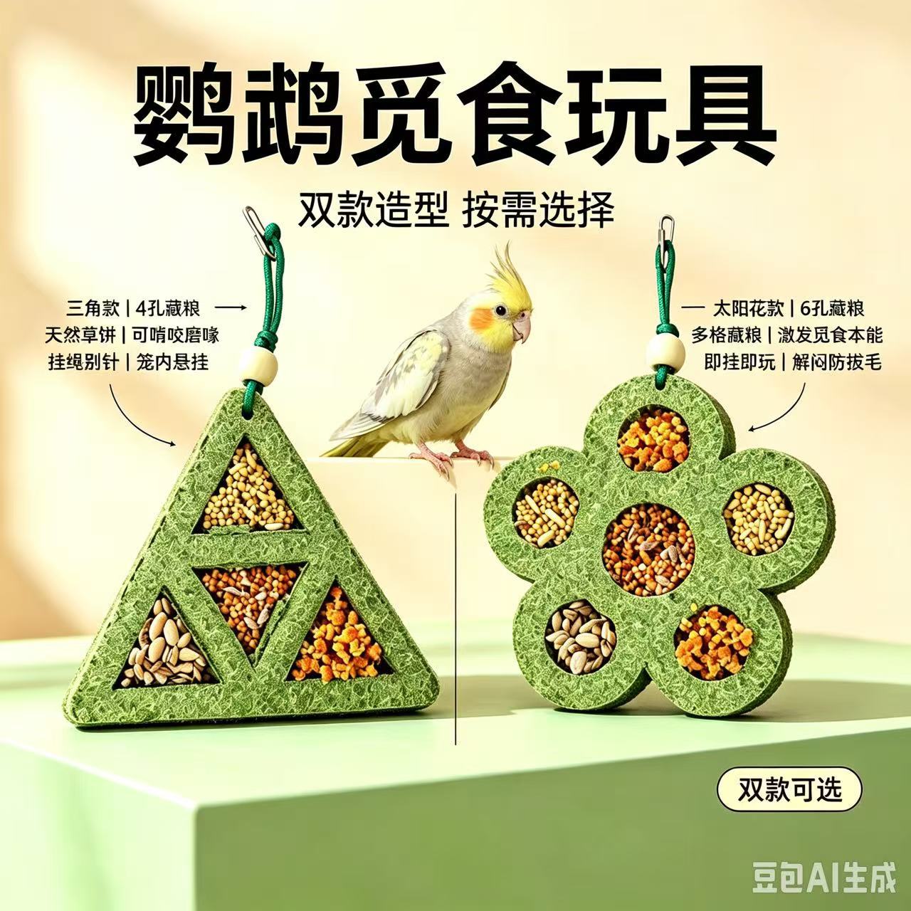 鹦鹉觅食玩具磨喙造景零食多用玩具厂家批发鸟类磨嘴磨牙解闷玩具