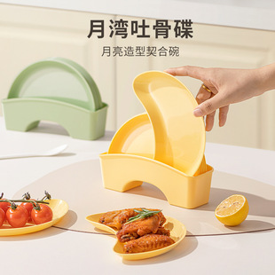 Bone-spitting Dish Household Small Plate snack plate Fruit Plate Dining Table Garbage Bone-spitting Dregs Plate Storage Plastic Plate Dish