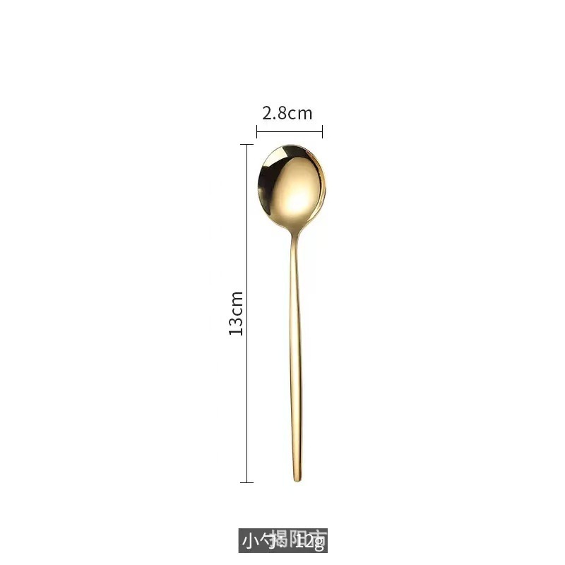 葡萄牙不锈钢刀叉勺亚马逊餐具牛排刀叉套装跨境勺四件套金色餐具|undefined