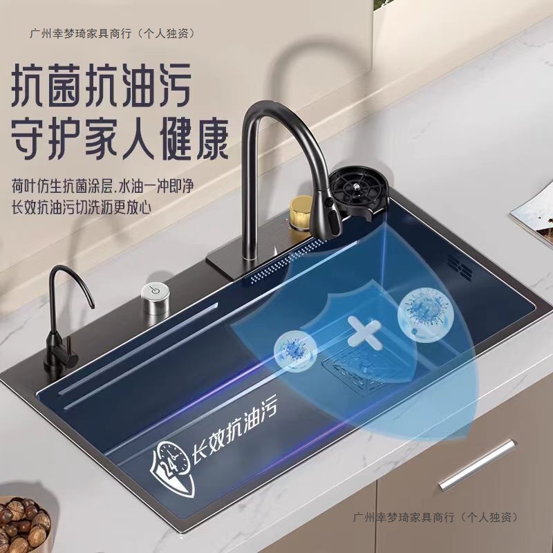 Acero inoxidable super grueso 3MM lluvia volante red roja cocina doméstica lavabo de verduras gran tabla de ranura única en la mesa lavabo