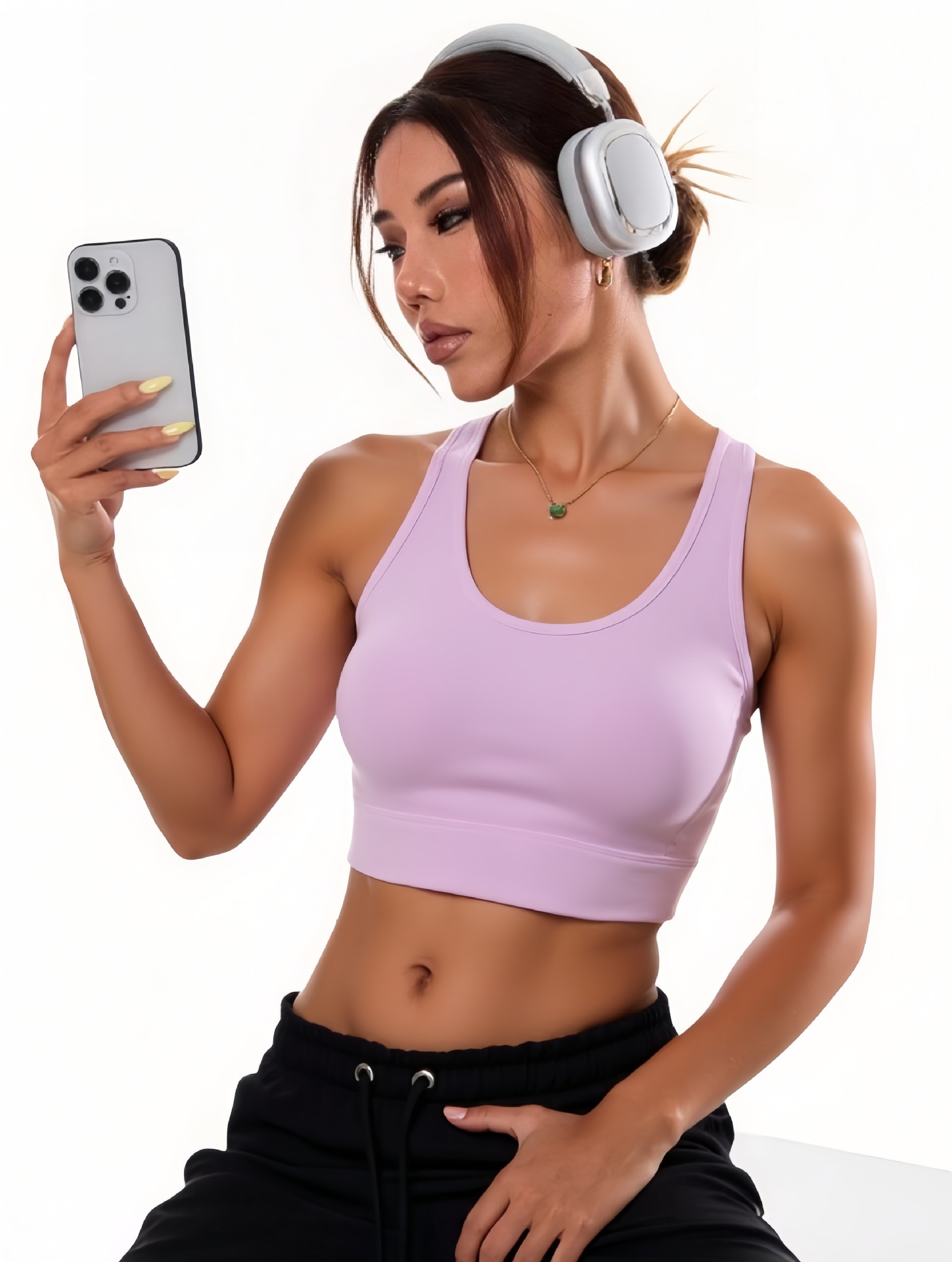 Ropa interior deportiva de alta intensidad, copa fija para mujer, a prueba de golpes, ropa de yoga, chaleco, sujetador de fitness, top