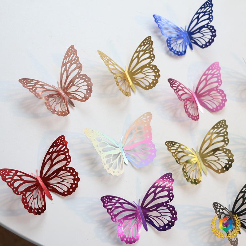 ❅Décoration murale papillon en métal creux 3D pour fête, maison ou salon_voghion.com