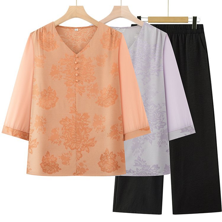 Spring Fashion Casual Women's Mother Clothes Let the Years Precipitate Your Beauty, suit Daily commuter