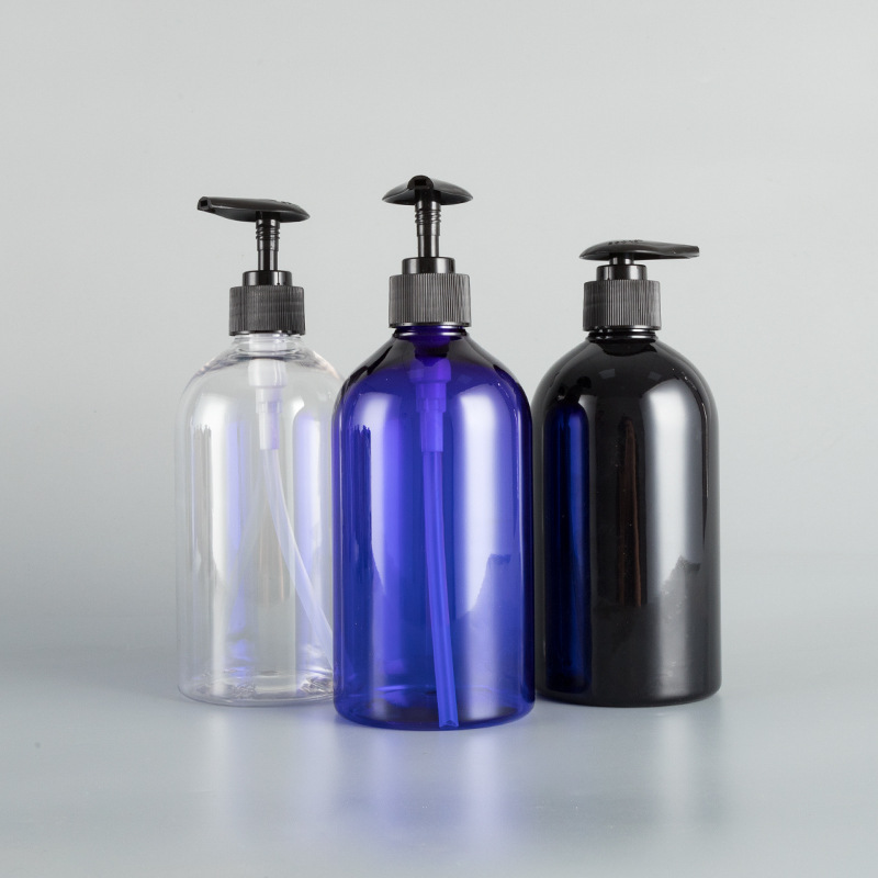 批发现货500ml矮胖瓶圆肩乳液沐浴露大分装瓶心形泵塑料瓶空瓶