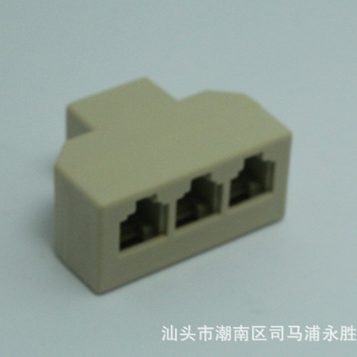 专业生产厂家 电话四通RJ11 6P4C电话接线盒 电话机转接头