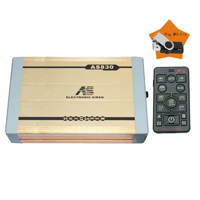 AS830D car alarm system, MP3 voice announcement device, wireless remote control siren, high-power loudspeaker, and main unit