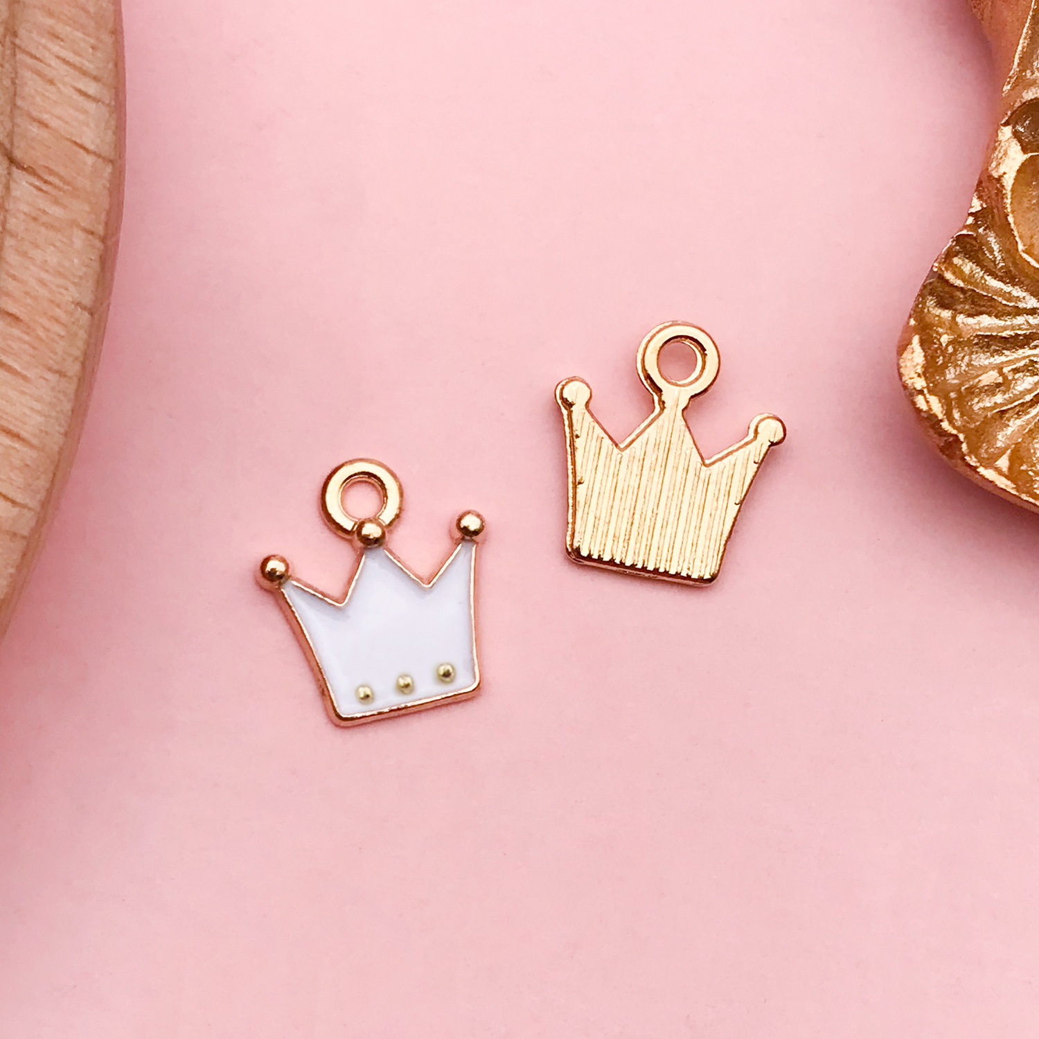 Colgante de vaca corona y nubes, accesorios DIY para llaveros y joyería