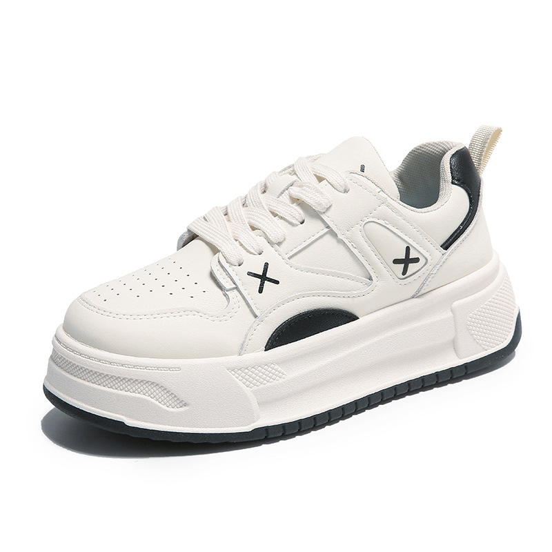 2024 début du printemps nouvelle édition coréenne petites chaussures blanches femme Instagram étudiant sport et loisirs chaussures de planche chaussures de tir de rue semelle épaisse_voghion.com