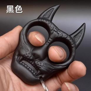 Creative Hard Mini Tiger Head Boxing Ring Two-finger Tiger Key Chain Amulet Hanging Chain Women's Body-defense Martial Arts Pendant