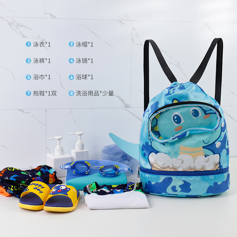 Bolsa de natación para niños húmeda y seca separación impermeable lavado bolsa de almacenamiento niños y niñas deportes portátil lindo mochila de playa