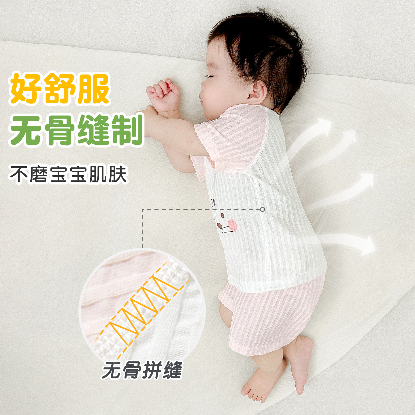 Trajes de bebé de verano para niños pijamas de algodón de manga corta para niños y niñas para salir ropa delgada para bebés de verano