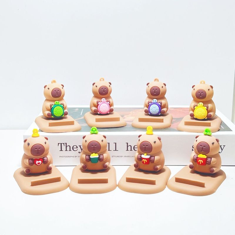 かわいいカピバラ立体公仔怠け者デスクトップスタンド創意携帯電話スタンドプレゼント置物|undefined