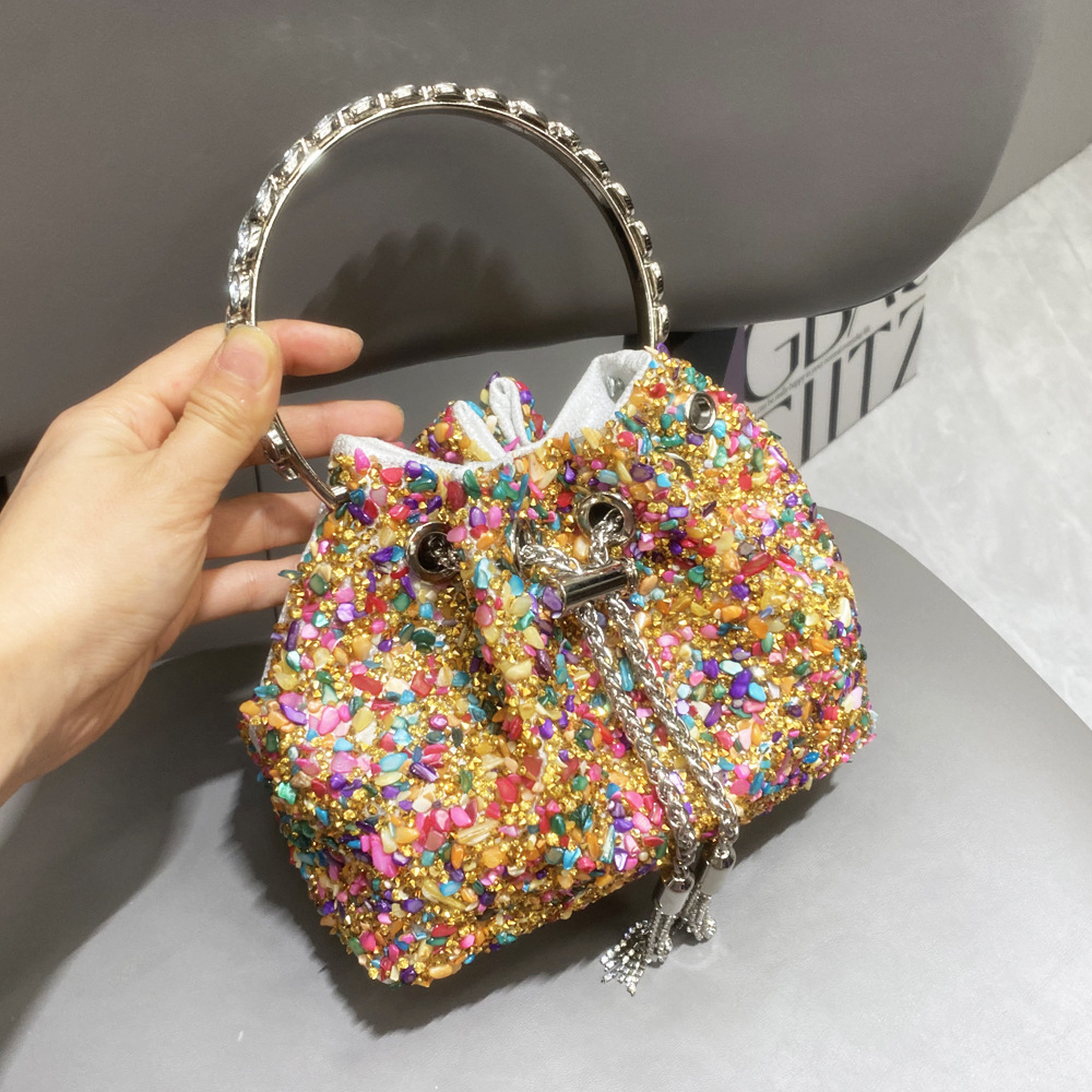 487g Weight String Closure Type Top Handle Strap Type Bucket Bag Bags Type Holiday, Shopping Occasion Polyester Material Solid Color Pattern All Seasons Season Women's Gender Streetwear Style Bucket Shape Medium Size Women's Medium Polyester Solid Color Streetwear Bucket String Bucket Bag 14
