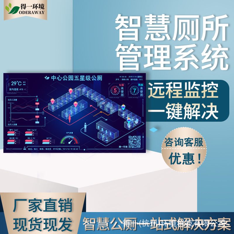 智慧厕所写字楼引导系统有人无人显示大屏移动公厕专用改造智能