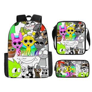 Rhythm Box Sprunki Game Anime Backpack Cross Mirror Foreign Trade Model Student 16inch School Bag