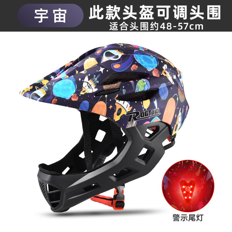 De los niños completo Cascos CE Niñas Bicicletas equilibrio scooter patinaje Cascos con luces traseras Ride equipo