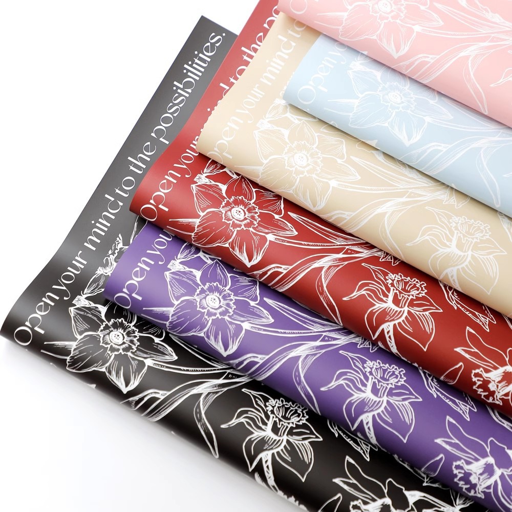 水仙花羽茵纸鲜花花束防水加厚手工diy包装纸花店包装材料资材