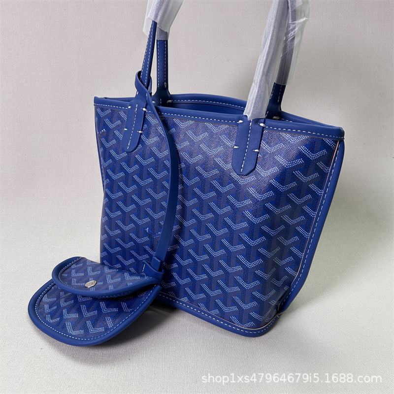 Tote bags両面トートバッグ小サイズ菜藍子カジュアル犬牙片肩女包子母ショッピングバッグ