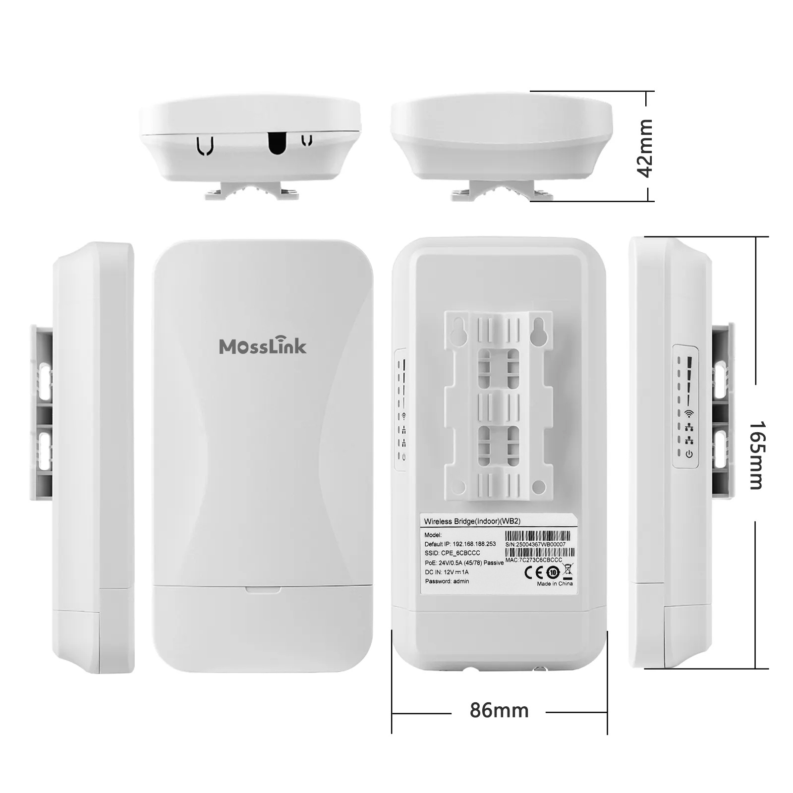 无线网桥远程wifi信号扩展2.4G 300Mbps PTP CPE点对点户外